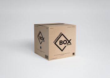 Free PSD Square Cardboard Box Mockup Design