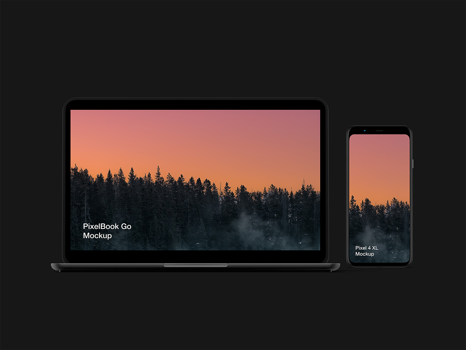 Free Pixel 4 XL and PixelBook Go Mockup