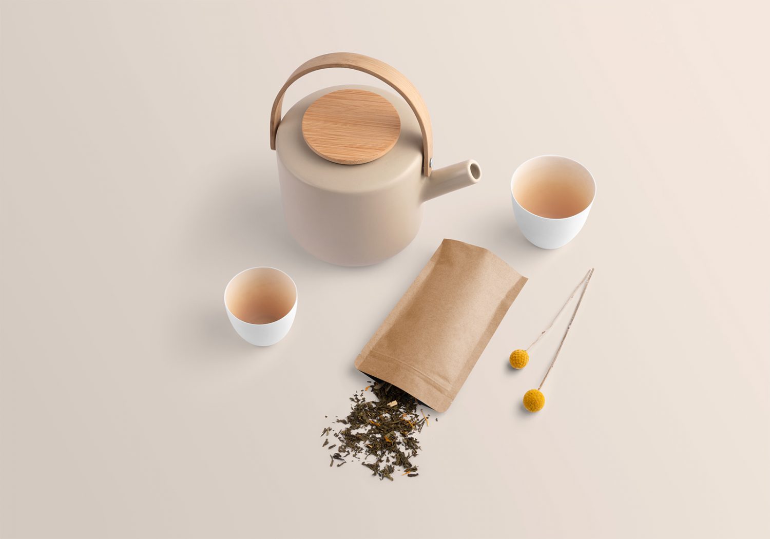 Free Tea Branding Packaging Mockup