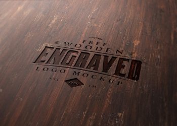 Free Wood Engraved Logo Mockup