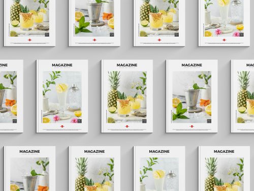 Grid of Magazines Covers Mockup