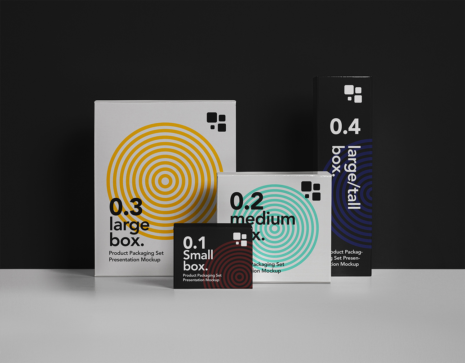 Packaging PSD Box Mockup Set