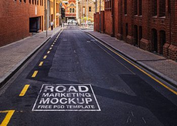 Spray Paint Road Marketing Free Mockup