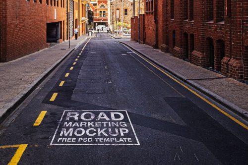 Spray Paint Road Marketing Free Mockup