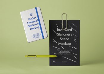 Stationery Notebook Mockup Scene