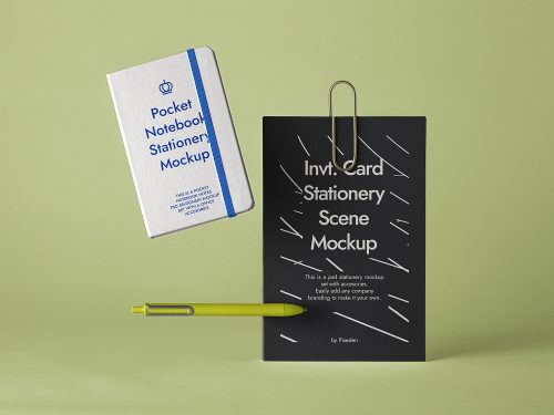 Stationery Notebook Mockup Scene