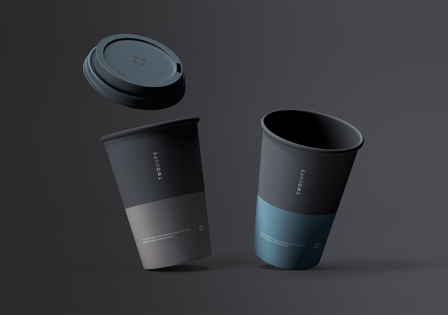 Two Disposable Coffee Cups Mockup