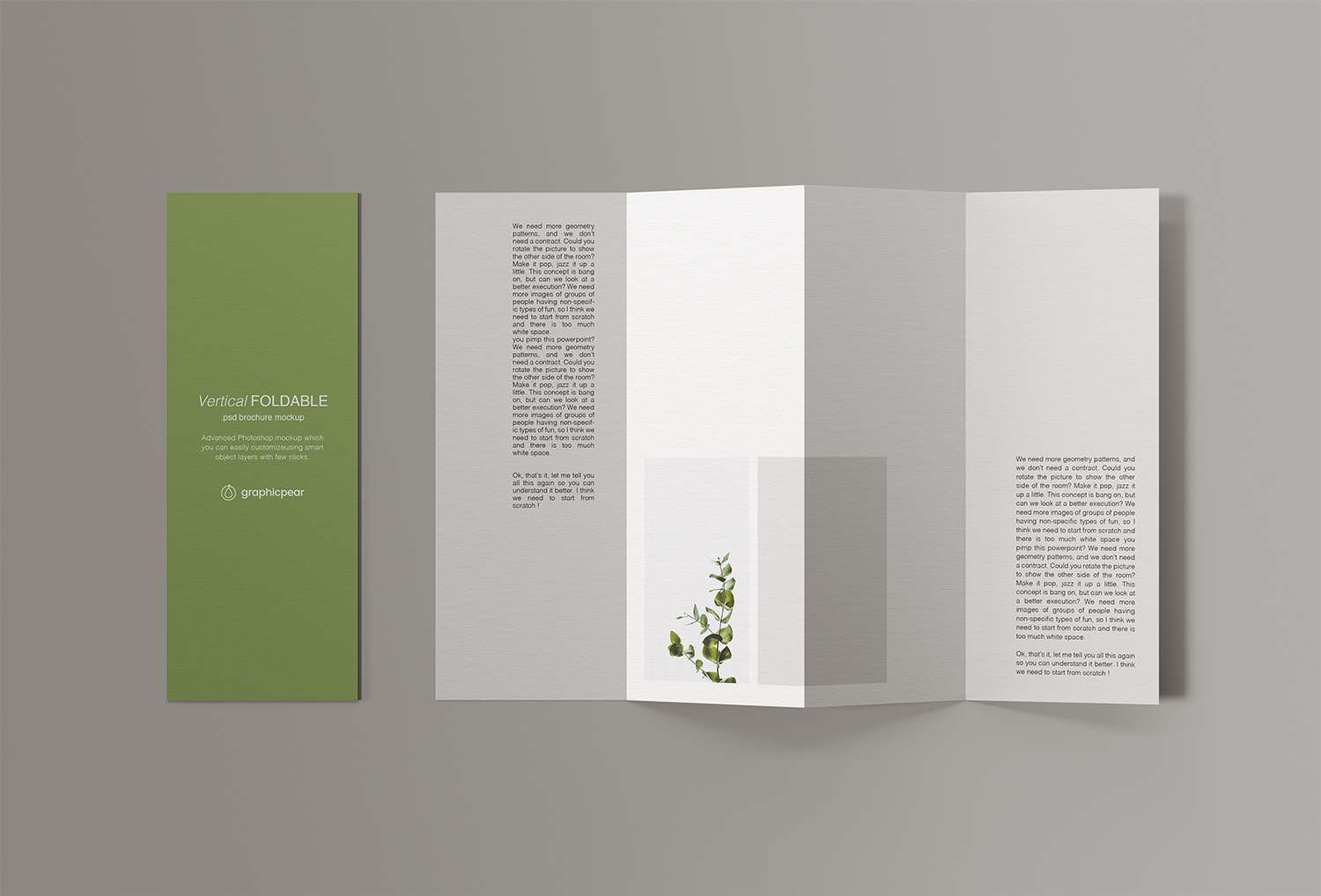 Vertical Foldable Brochure Mockup