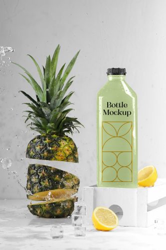 Bottle with Ananas Mockup