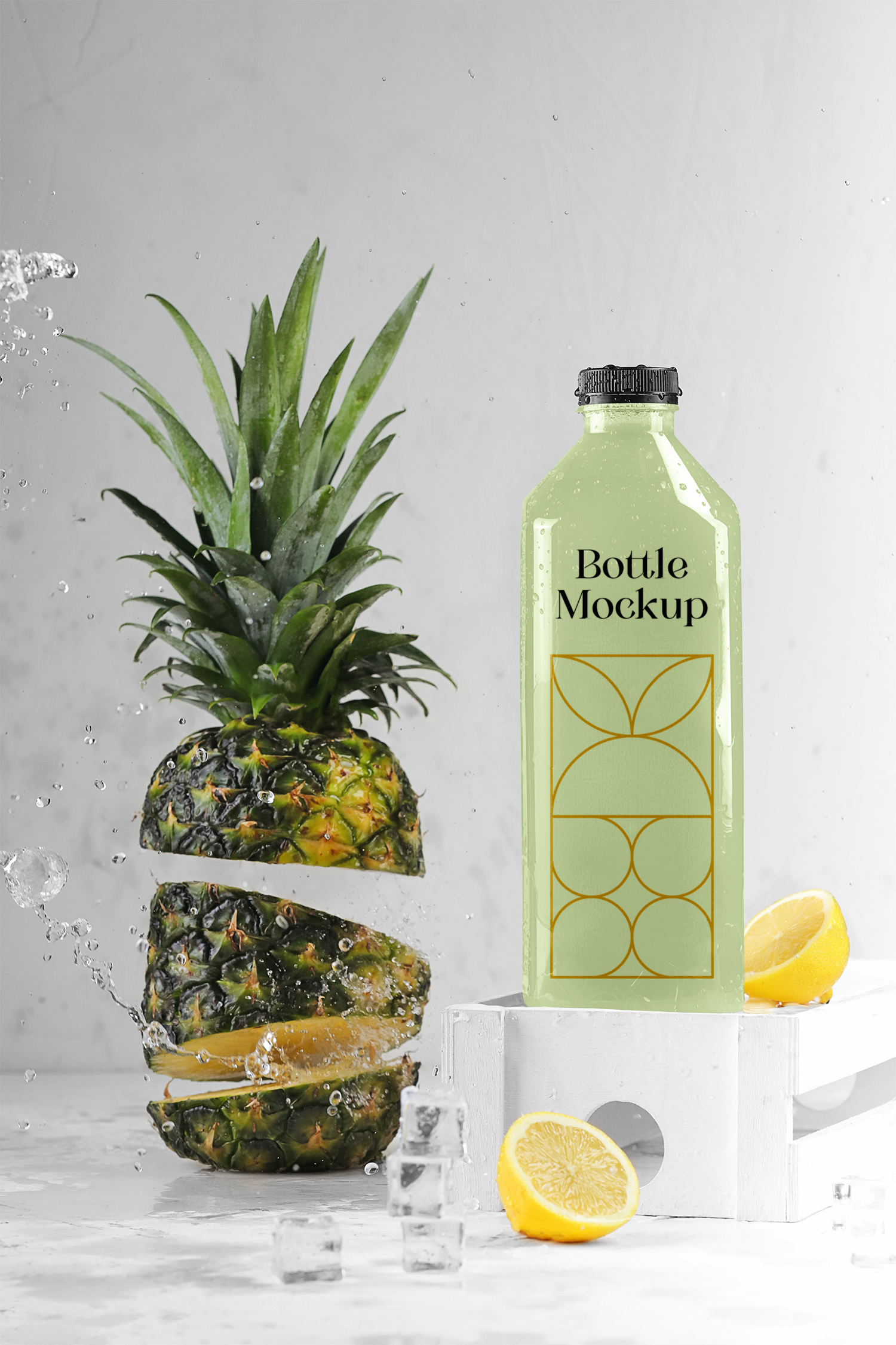 Bottle with Ananas Mockup