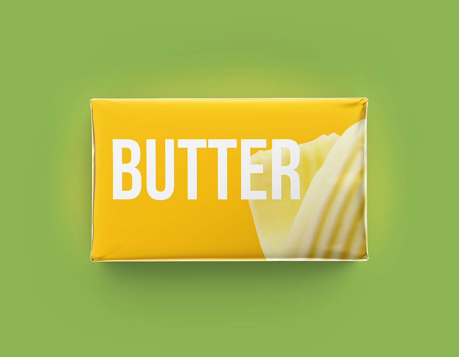 Butter Block 200g Metallic Packaging Mockup