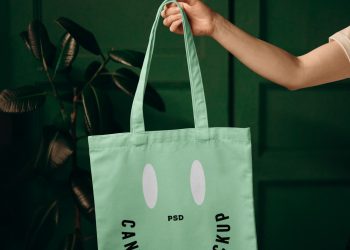 Canvas Bag in Leaving Room Mockup