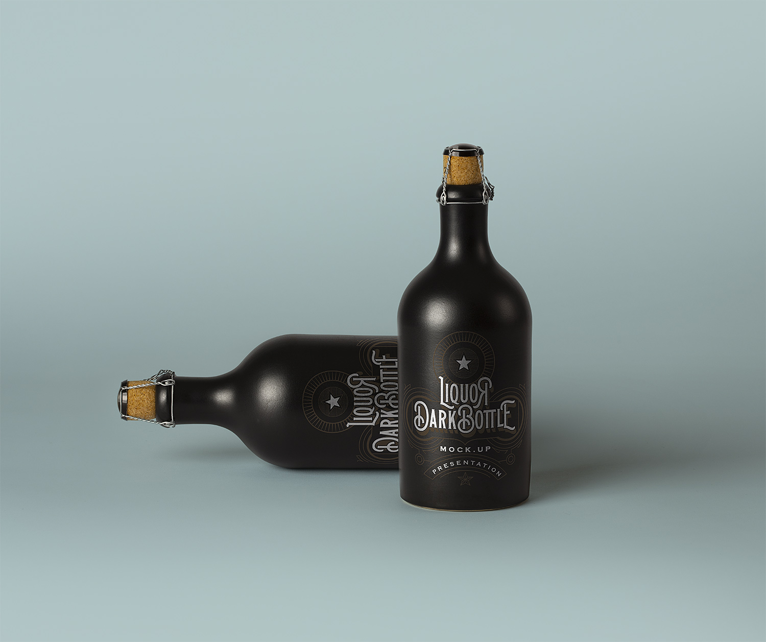 Dark Liquor Bottle Mockup