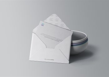 Free Envelope with Greeting Card Mockup