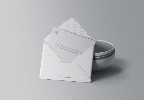 Free Envelope with Greeting Card Mockup