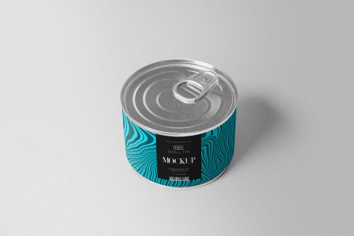 Free Food Tin Can Mockup