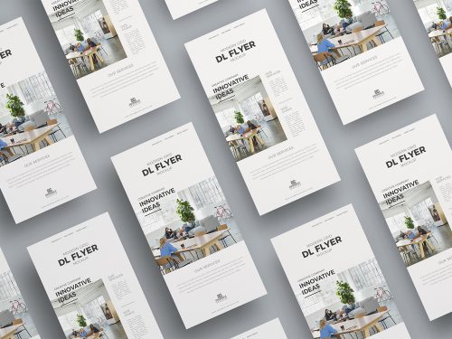 Free Modern Grid DL Flyer Mockup - Free Mockup World