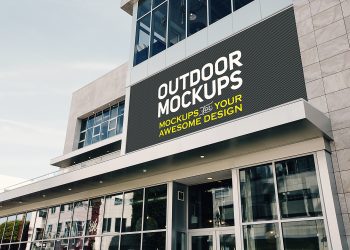 Free Outdoor Wall Billboard Mockup