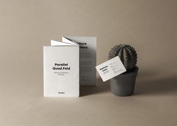 Free Quad-Fold Brochure Mockup