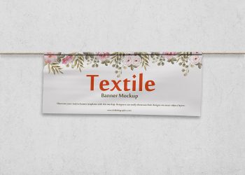 Free Textile Banner PSD Mockup