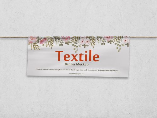 Free Textile Banner PSD Mockup