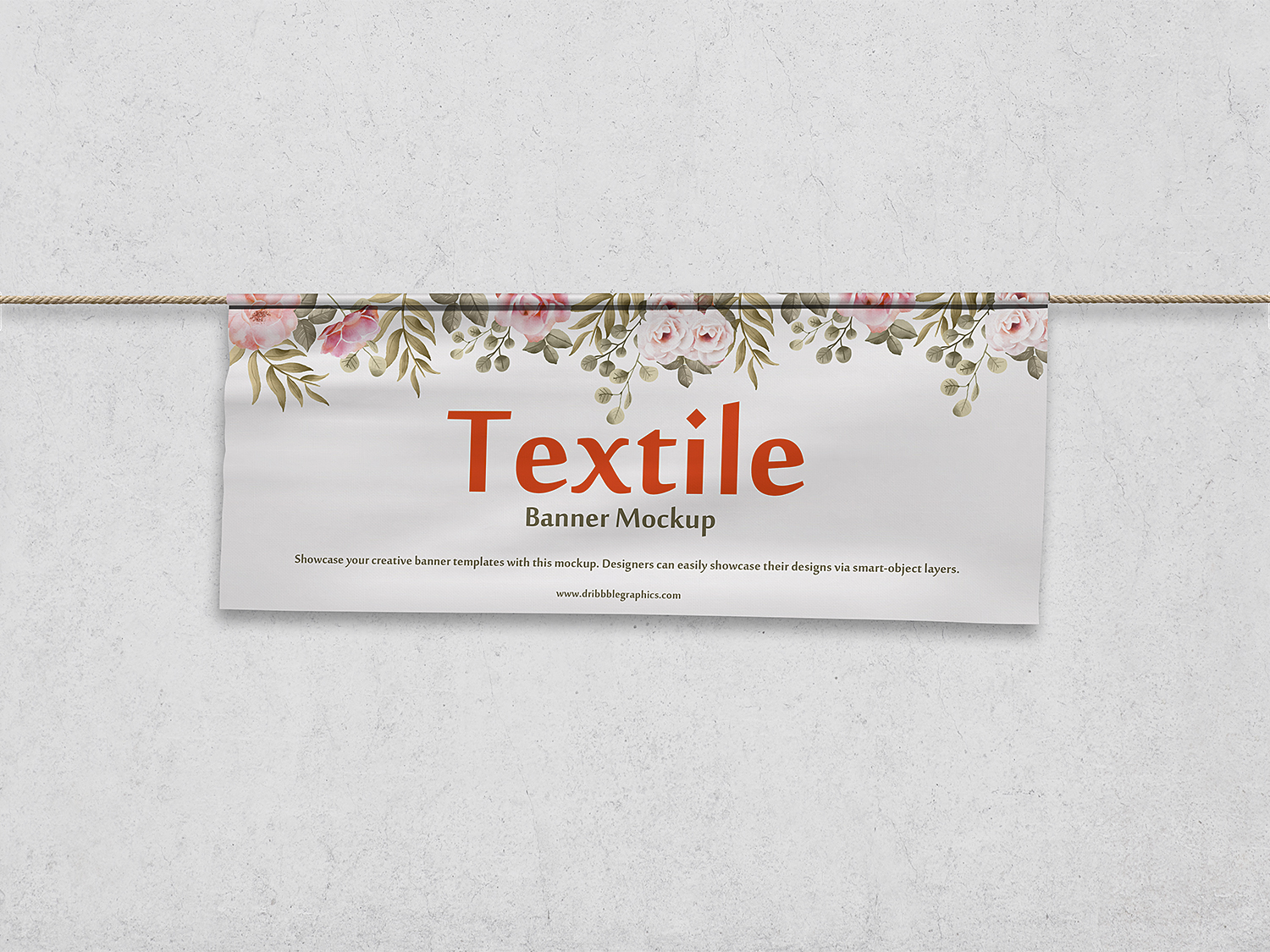 Free Textile Banner PSD Mockup