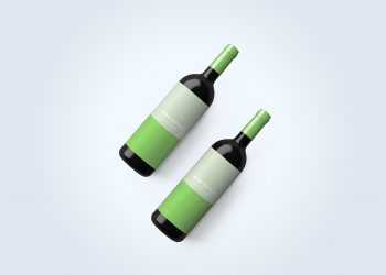 Free Wine Bottle Top View Mockup