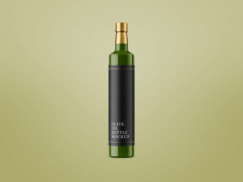 Glossy Olive Oil Bottle Mockup