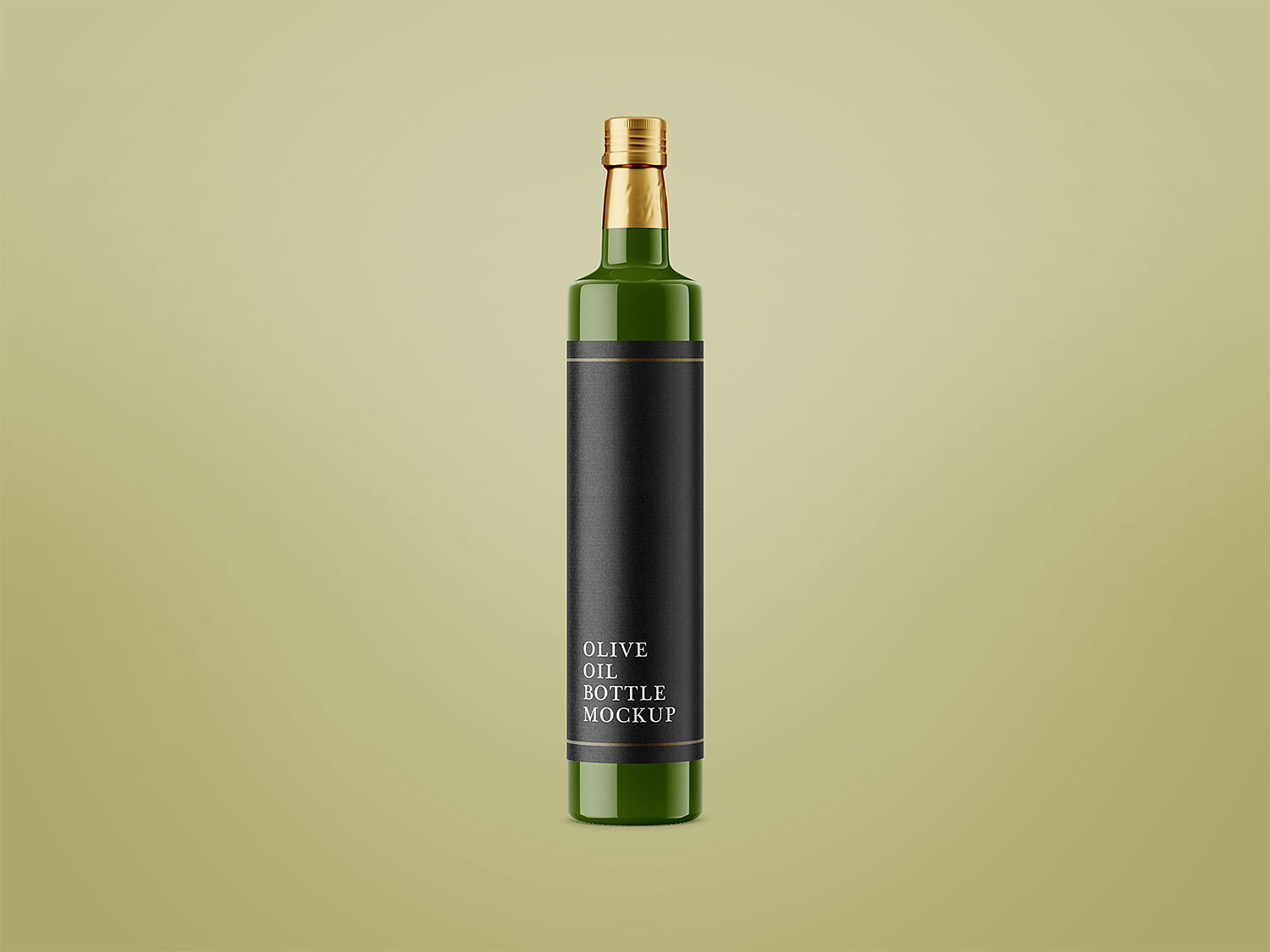 Glossy Olive Oil Bottle Mockup