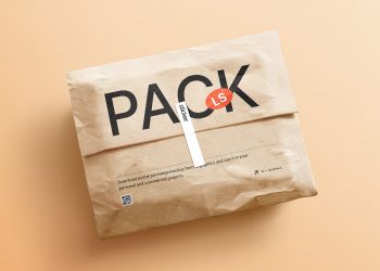 Kraft Paper Postal Package Free Mockup