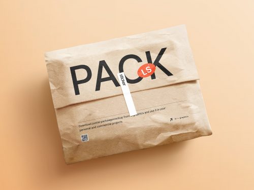 Kraft Paper Postal Package Free Mockup