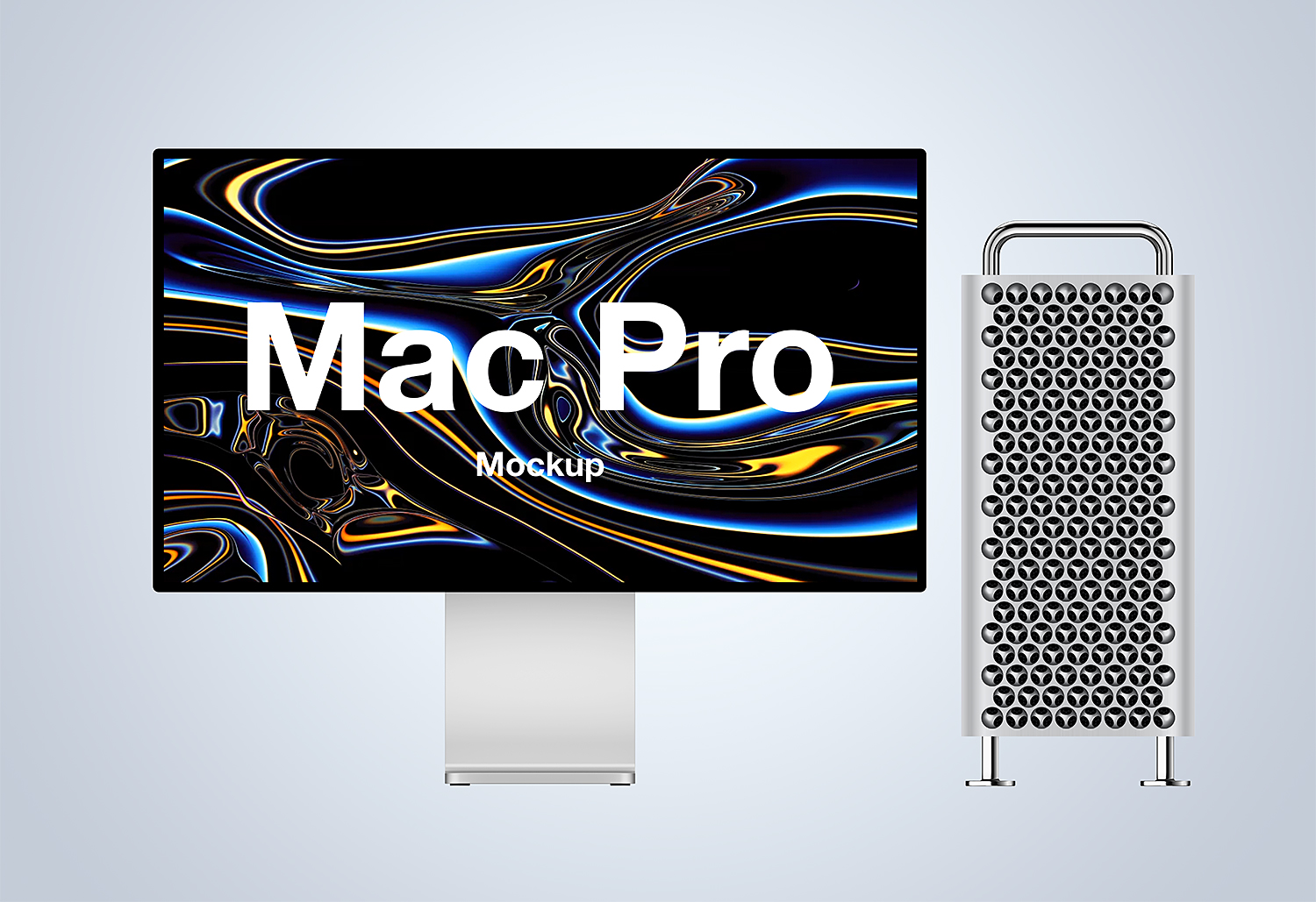 Mac Pro Mockup with Apple Display