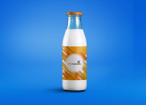 Milk Bottle Free Mockup