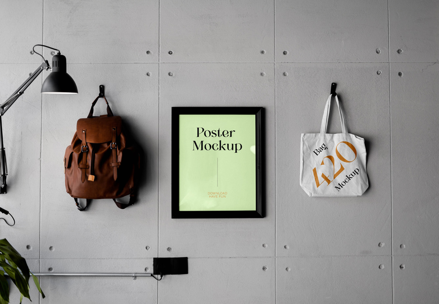 Poster with Bag Mockup