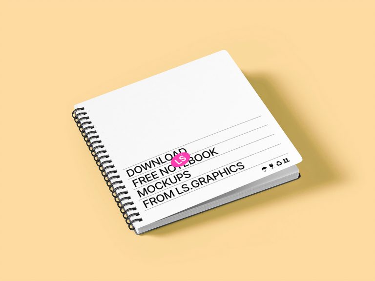 Notebook Rounded Square Spiral Notebook with Rounded Corners Free Mockup | Free Mockup World