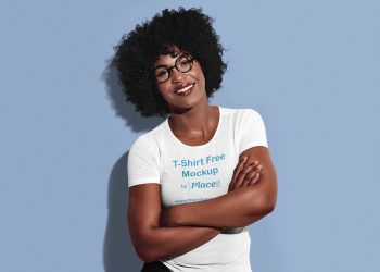 T-Shirt Placeit Mockup of a Woman Wearing Glasses