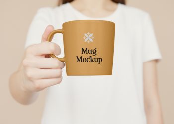 Women Holding Big Mug Mockup