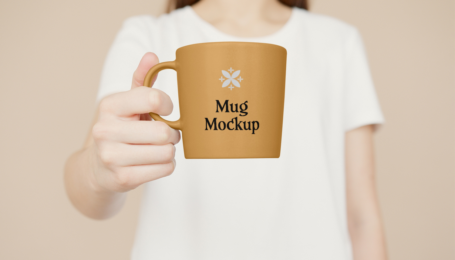 Women Holding Big Mug Mockup