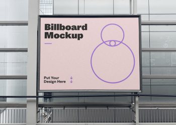 Billboard in Hall Mockup
