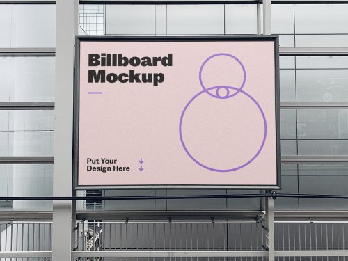 Billboard in Hall Mockup