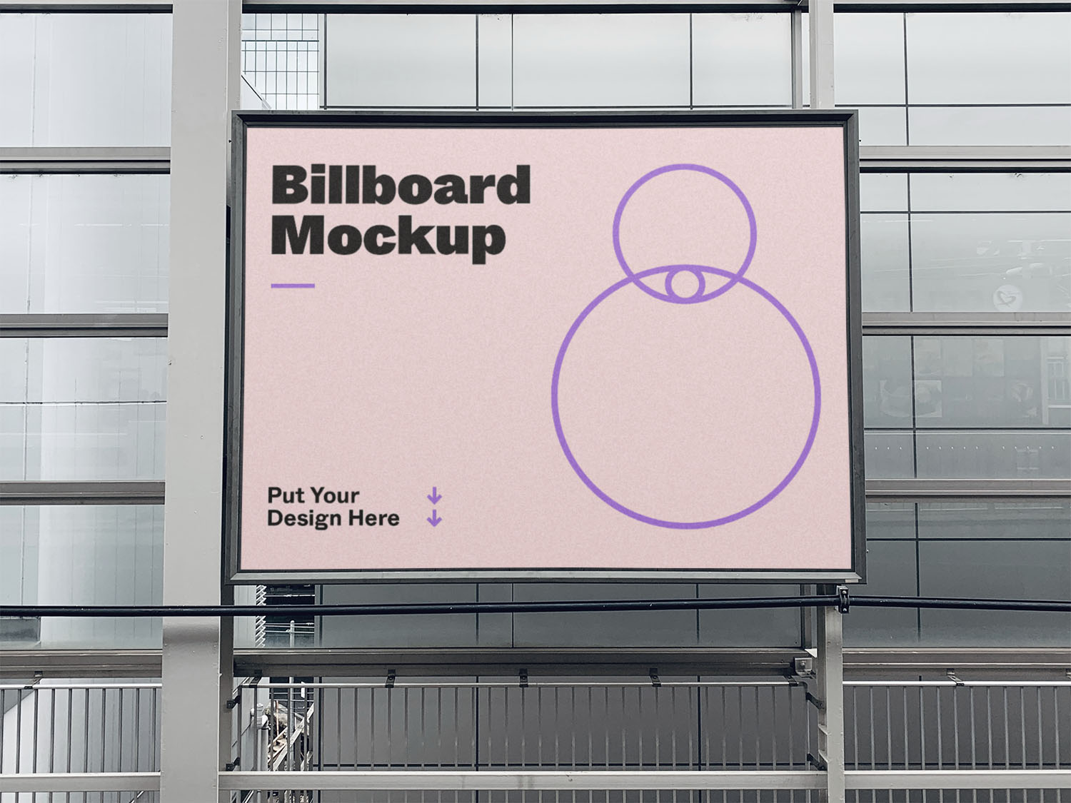 Billboard in Hall Mockup