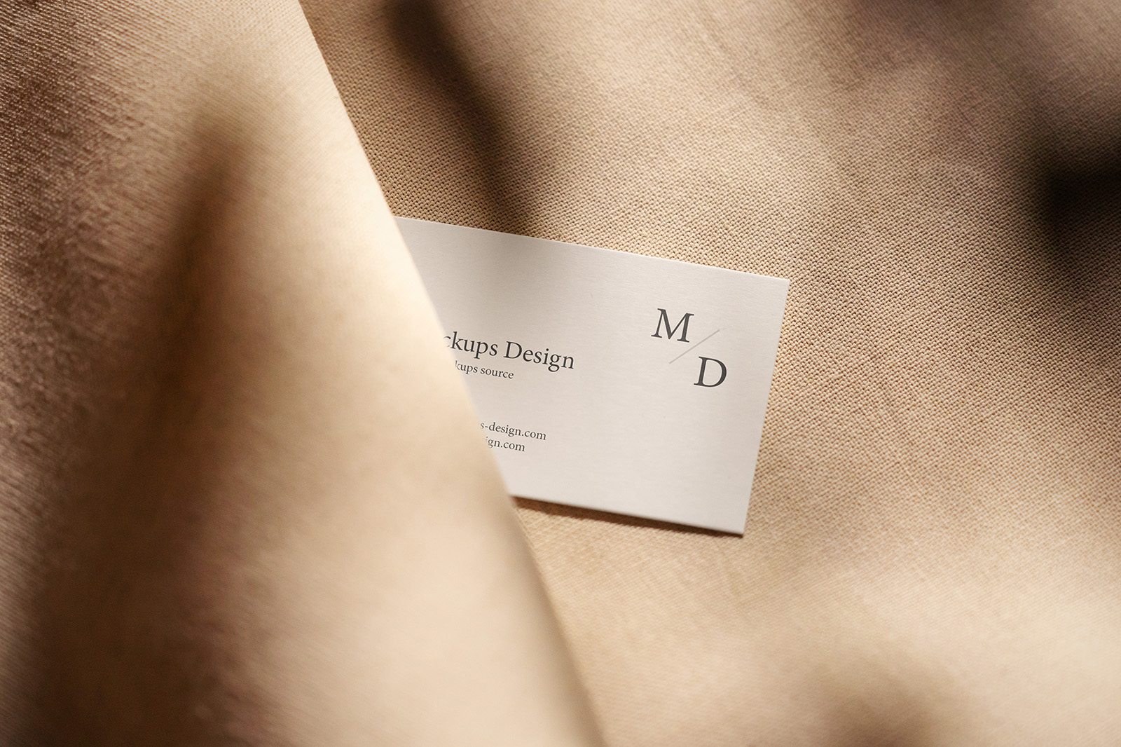 Business Card on Linen Mockup