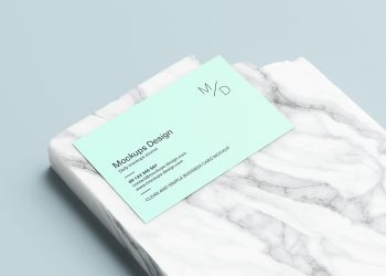 Business Card on Marble Mockup