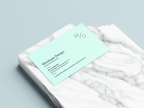 Business Card on Marble Mockup