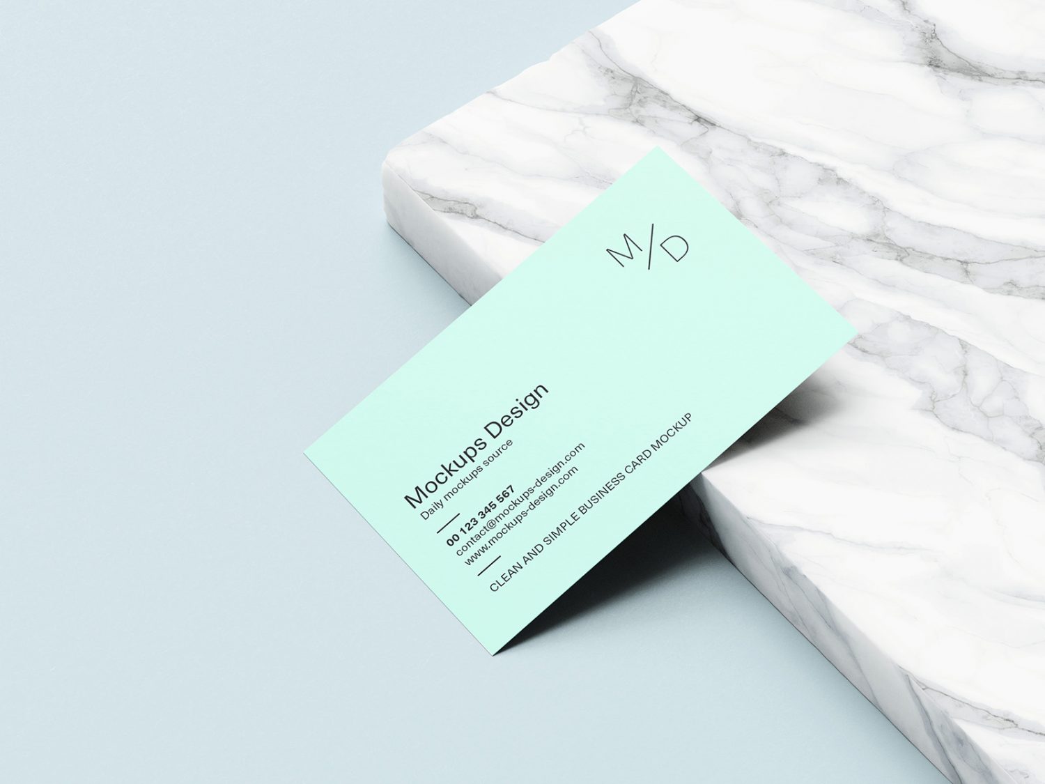 Business Card on Marble Mockup