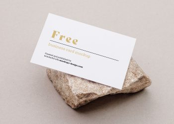 Business Card on a Stone Mockup