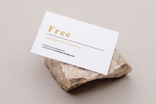 Business Card on a Stone Mockup