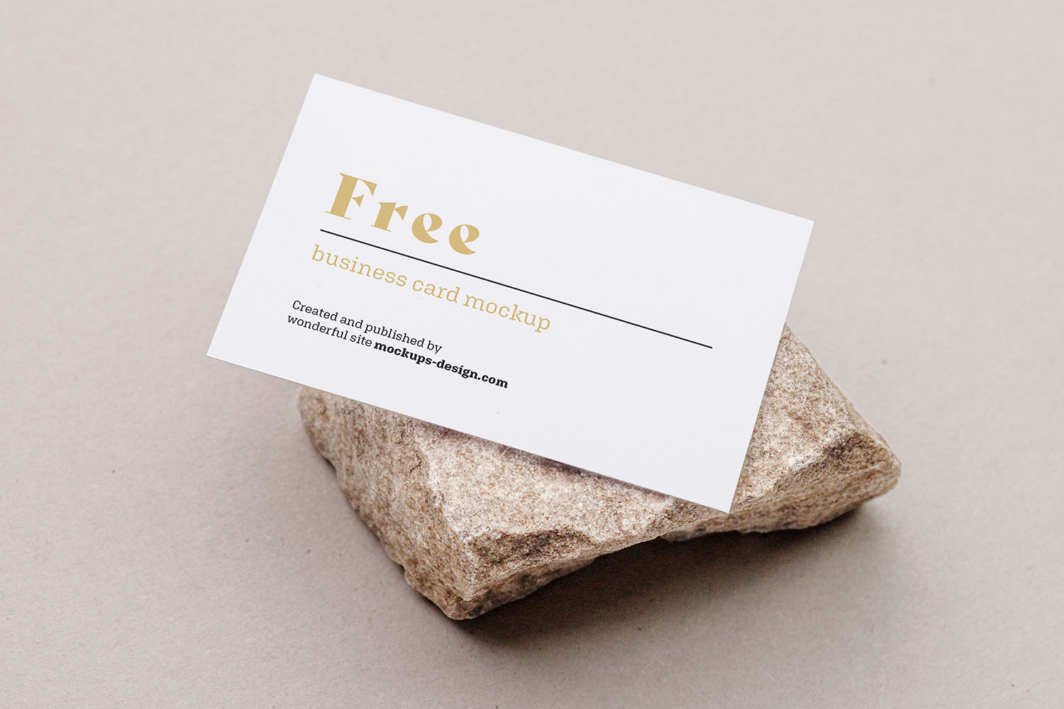 Business Card on a Stone Mockup