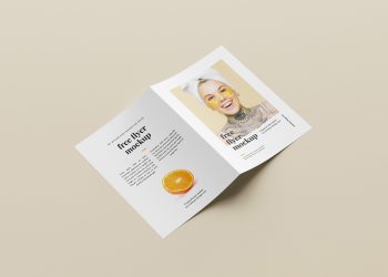 Free Folded A5 Flyer Mockup