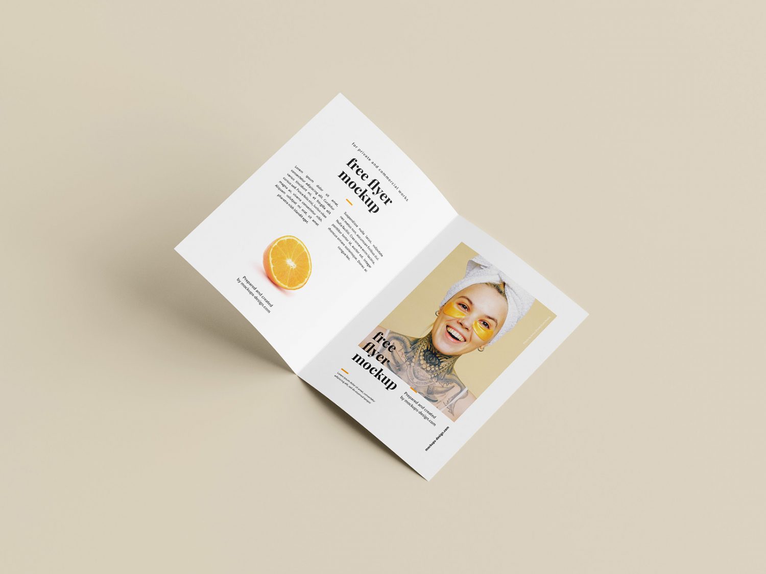 Free Folded A5 Flyer Mockup